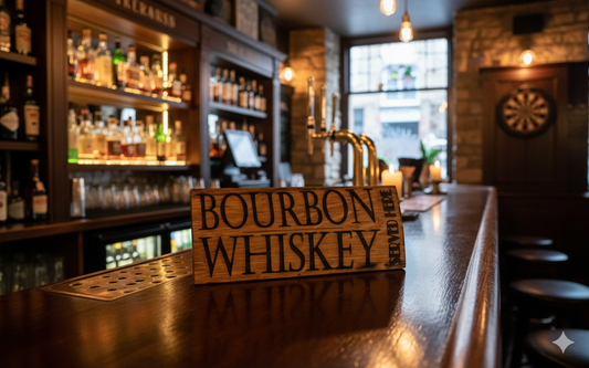 'BOURBON WHISKEY Served Here' Stave Sign